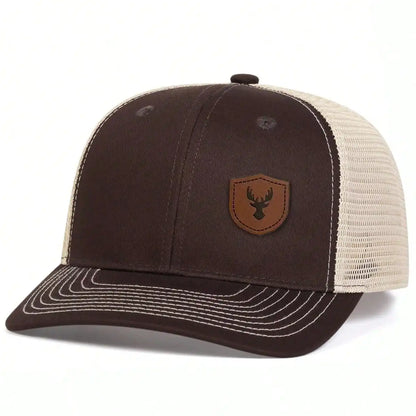 Unisex Deer Antlers Leather Label Baseball Net Caps Spring Summer Outdoor Adjustable Casual Hats Hip