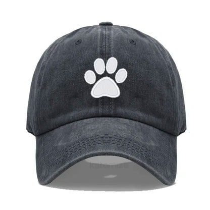 Dog Paw Embroidered Baseball Cap Women Men Adjustable Washed Cotton Dad Hat Unisex Classic Golf Caps