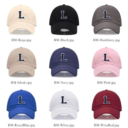 Initials Letters A-Z Embroidery Baseball Cap Men Women Soft Cotton Dad Hat Adjustable Wholesale