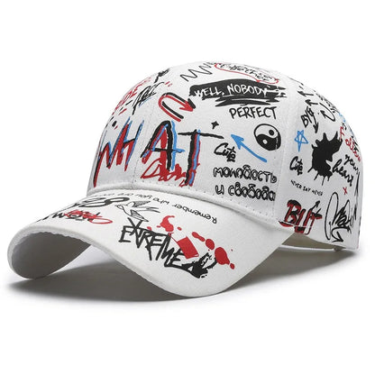 Women Men Graffiti Cotton Baseball Cap Unisex Printed Snapback Hat Hip Hop Trendy Outside