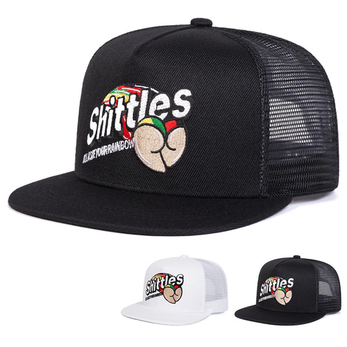 Unisex Shittles Embroidery Hip-Hop Net Hats Spring Summer Outdoor Adjustable Casual Baseball Caps