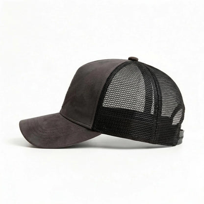Summer Mesh Baseball Cap Women Men Solid Suede Patch Snapback Hat Casual Breathable Unisex Street