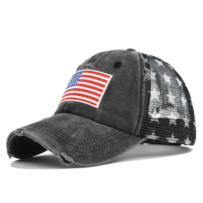 Unisex Usa Embroidery Net Baseball Cap Spring Summer Outdoor Adjustable Breathable Casual Hats