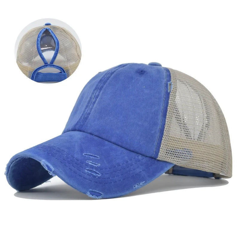 Summer Travel Peaked Cap Men S Solid Mesh Breathable Hip-Hop Hat Sun Visor Adjustable Trucker