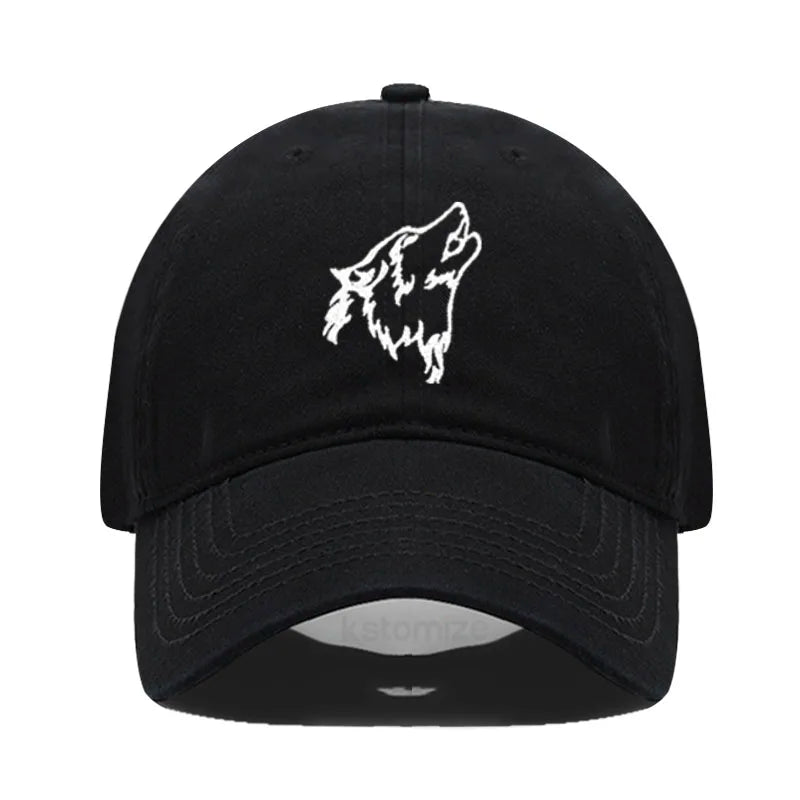 Women S Baseball Cap Men Washed Cotton Wolf Howl Embroidery Dad Hat Sport Golf Caps Man Sun Hats