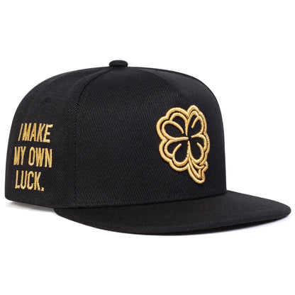 Unisex Four Leaf Clover Embroidery Side Letter Hip-Hop Hats Spring Autumn Outdoor Adjustable Casual