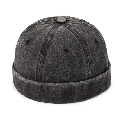 Women Men Solid Cotton Cap Hat Washed Denim Beanie Spring Autumn Retro Adjustable Docker Sailor