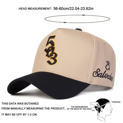 Unisex 503 Salvador Letter Embroidery Baseball Caps Spring Autumn Outdoor Adjustable Casual Hats Hip