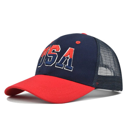Summer Trendy American Mesh Baseball Cap Men Women Adjustable Retro Hip Hop Streetwear Sun