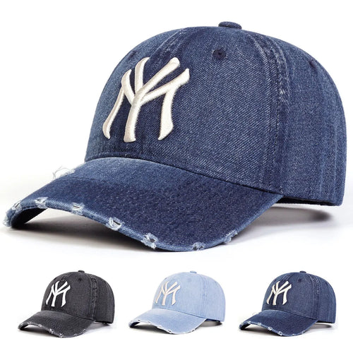 Unisex Letter Embroidery Cowboy Baseball Caps Spring Autumn Outdoor Adjustable Casual Hats Sunscreen