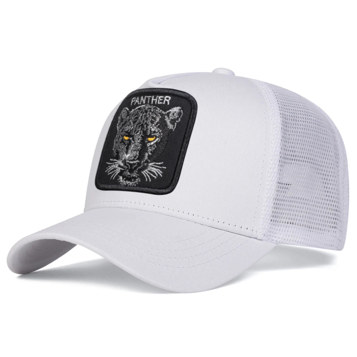 Unisex Panther Embroidery Baseball Net Caps Spring Summer Outdoor Adjustable Casual Hats Sunscreen