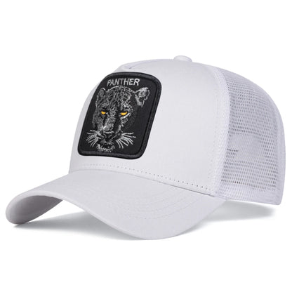 Unisex Panther Embroidery Baseball Net Caps Spring Summer Outdoor Adjustable Casual Hats Sunscreen