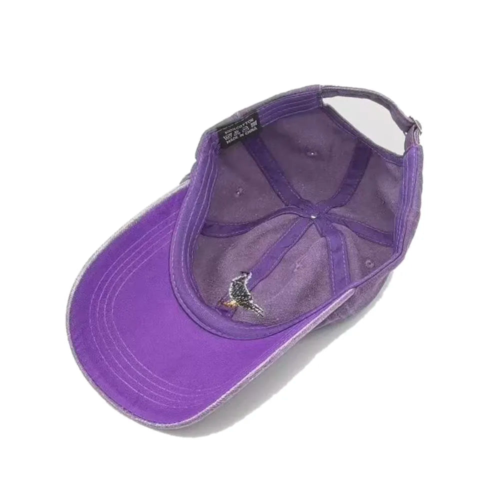Pigeon Embroidery Baseball Cap Women Men Adjustable Soft Washed Cotton Dad Hat Unisex Classic Golf