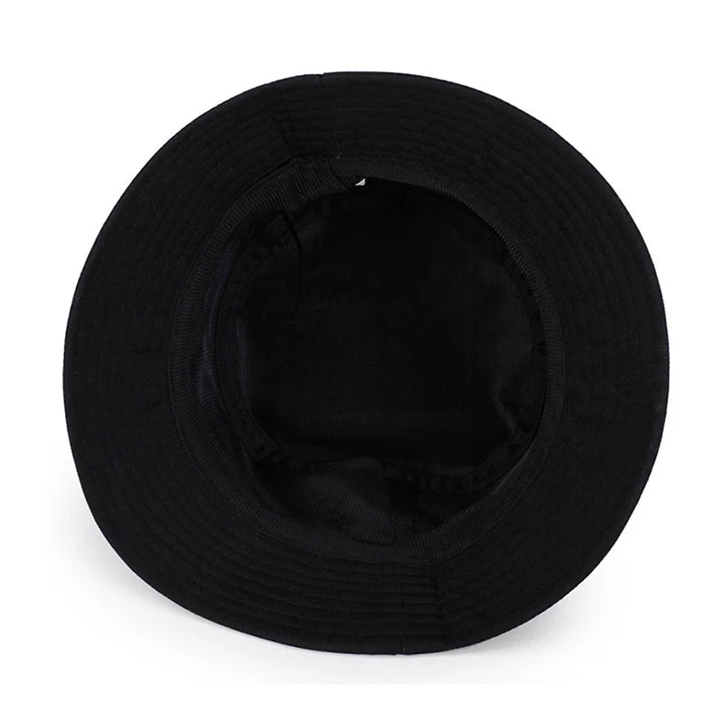 100 Cotton Solid Color Bucket Hat Summer Sun Protection Breathable Round Crown