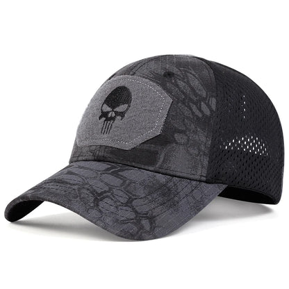 Unisex Skull Embroidered Top Patch Breathable Baseball Caps Spring Autumn Outdoor Adjustable Casual