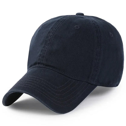 New Solid Color Big Soft Cotton Baseball Caps Men Classic Plus Snapback Cap Ladies High Quality Golf Sun Hat  59-62cm