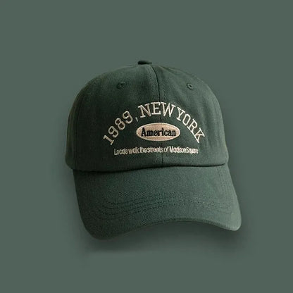 Korean Retro Baseball Hat Women's Autumn Winter Versatile Ins Street Letter Embroidered Caps Summer Couple Men
