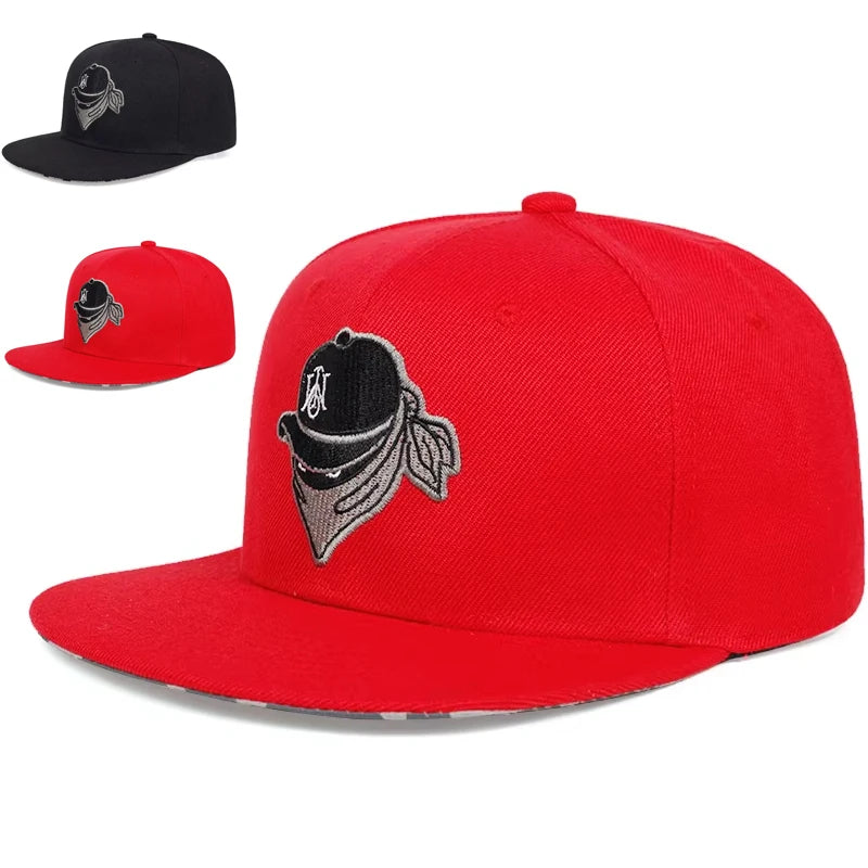 Unisex Masked Embroidery Hip-Hop Hats Spring Autumn Adjustable Casual Snapback Baseball Caps Outdoor