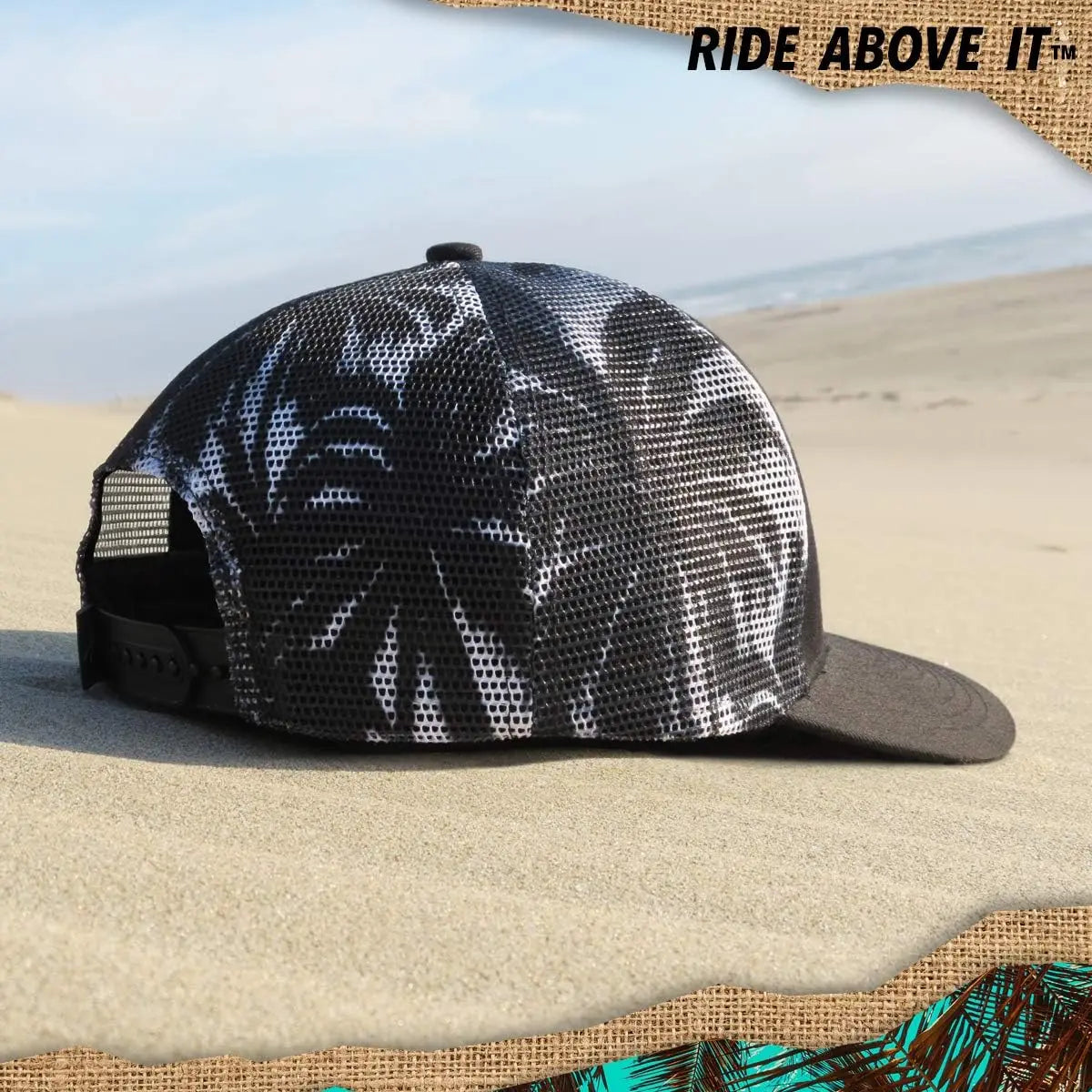 Trucker Cool Designs Breathable Coconut Tree Embroidery Baseball Outdoor Shade Sun Protection Mesh