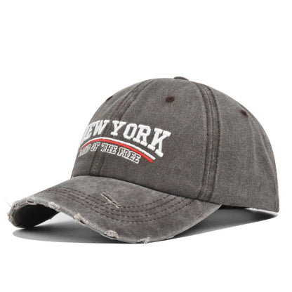 Retro Embroidered Letter Baseball Cap Unisex Adjustable Washed Cotton Hip Hop Snapback Outdoor