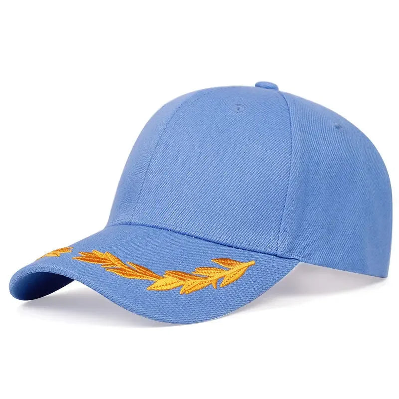 Unisex Wheat Ear Embroidery Baseball Caps Spring Autumn Outdoor Adjustable Casual Hats Hip Hop Hat