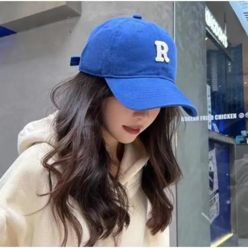 Large Head Circumference Baseball Cap Men S Women Dome Hat Soft Top 60 65cm Sun Protection Letter R