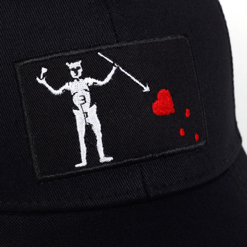 Unisex Skeleton Head Branch Heart Embroidery Baseball Net Caps Spring Summer Outdoor Adjustable