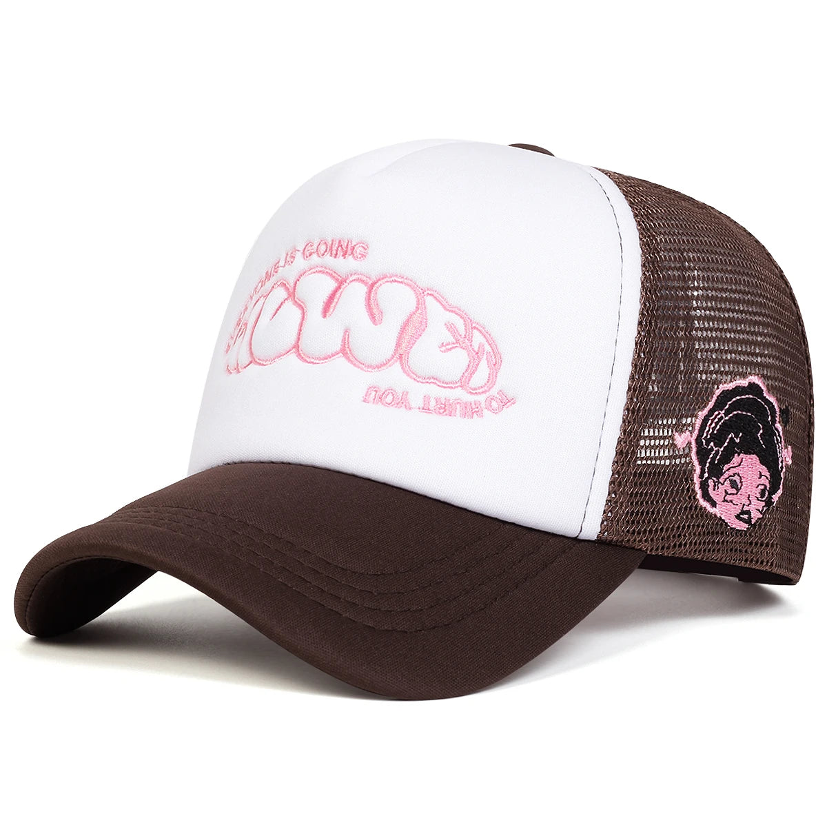 Unisex Everyone Is Going Embroidery Baseball Net Caps Spring Summer Outdoor Adjustable Casual Hats