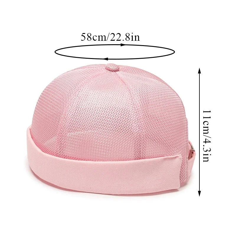 Quick Dry Brimless Hat Lightweight Daily Beanie Mesh Docker Cap Sailor Rolled Cuff Harbour Casual