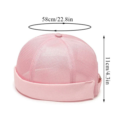 Quick Dry Brimless Hat Lightweight Daily Beanie Mesh Docker Cap Sailor Rolled Cuff Harbour Casual