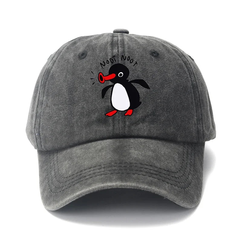New Pingu Pinga Penguin TV Print Baseball Caps Unisex Washed Denim Noot Dad Cap Men Women 100% Cotton Visor Protection Snapback