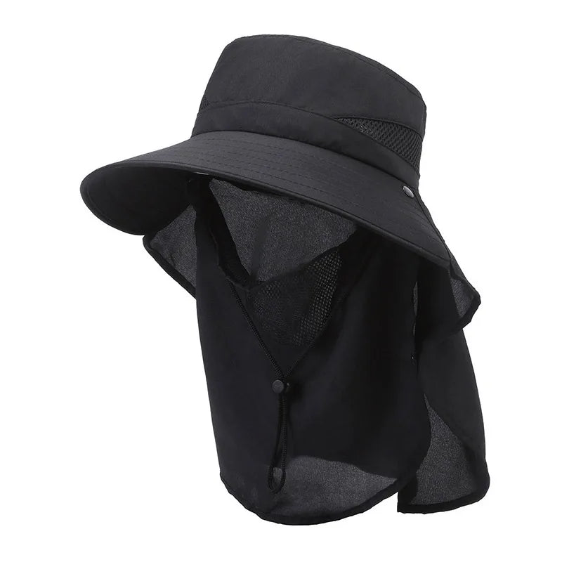 New Hat Men's Outdoor Mountaineering Sunshade Fisherman Hat Summer Big Brim Breathable Sunscreen Fishing Hat