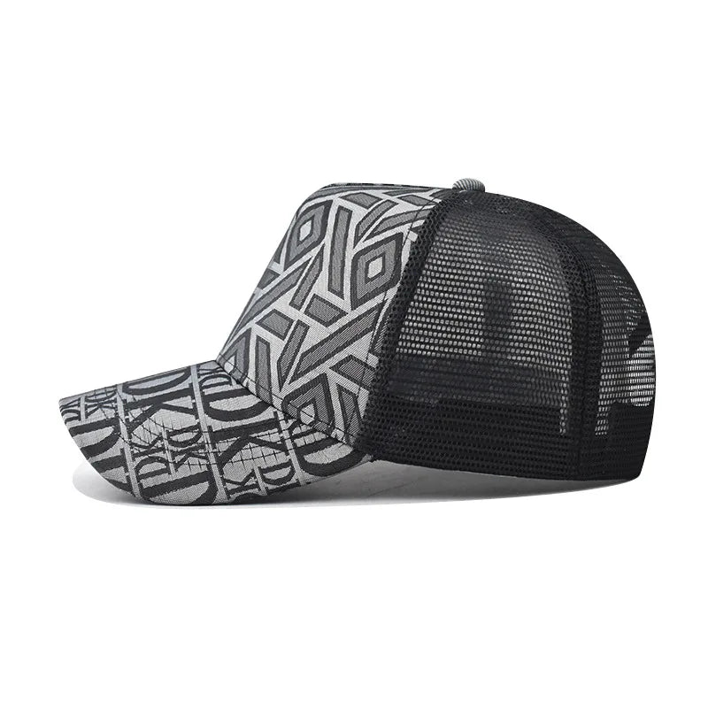 54-60cm Adjustable Thousand Birds Rhombus Plaid Baseball Men S Women Cap Hat Black Flat Brim