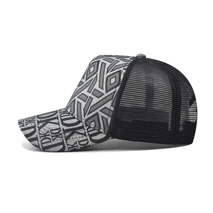 54-60cm Adjustable Thousand Birds Rhombus Plaid Baseball Men S Women Cap Hat Black Flat Brim