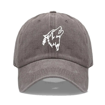 Women S Baseball Cap Men Washed Cotton Wolf Howl Embroidery Dad Hat Sport Golf Caps Man Sun Hats