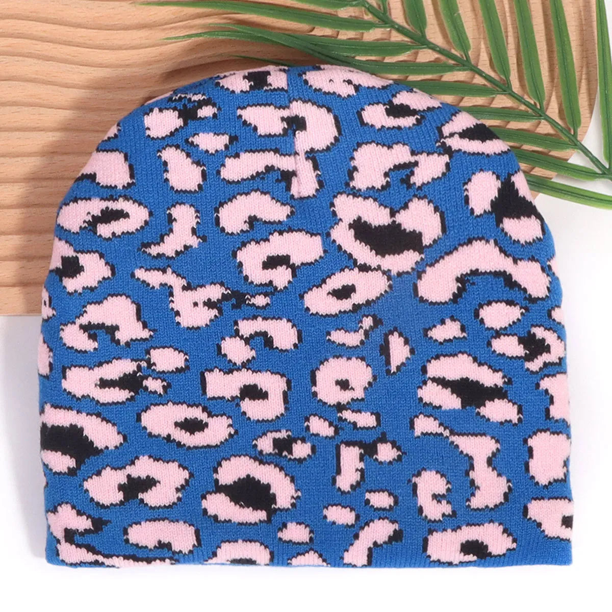 Winter Beanie Warm Fashionable Leopard Print Style Knitted Hatversatile Personalized Cold Hat Retro
