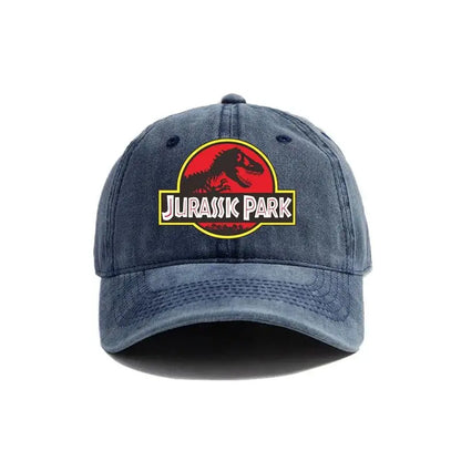 Jurassic Park Baseball Cap Distressed Hats Dinosaur Men Retro Outdoor Summer Adjustable Hat Casual