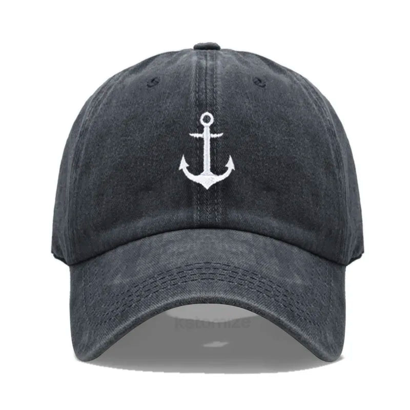 Anchor Embroidered Baseball Cap Women Men Adjustable Soft Washed Cotton Dad Hat Unisex Classic Golf
