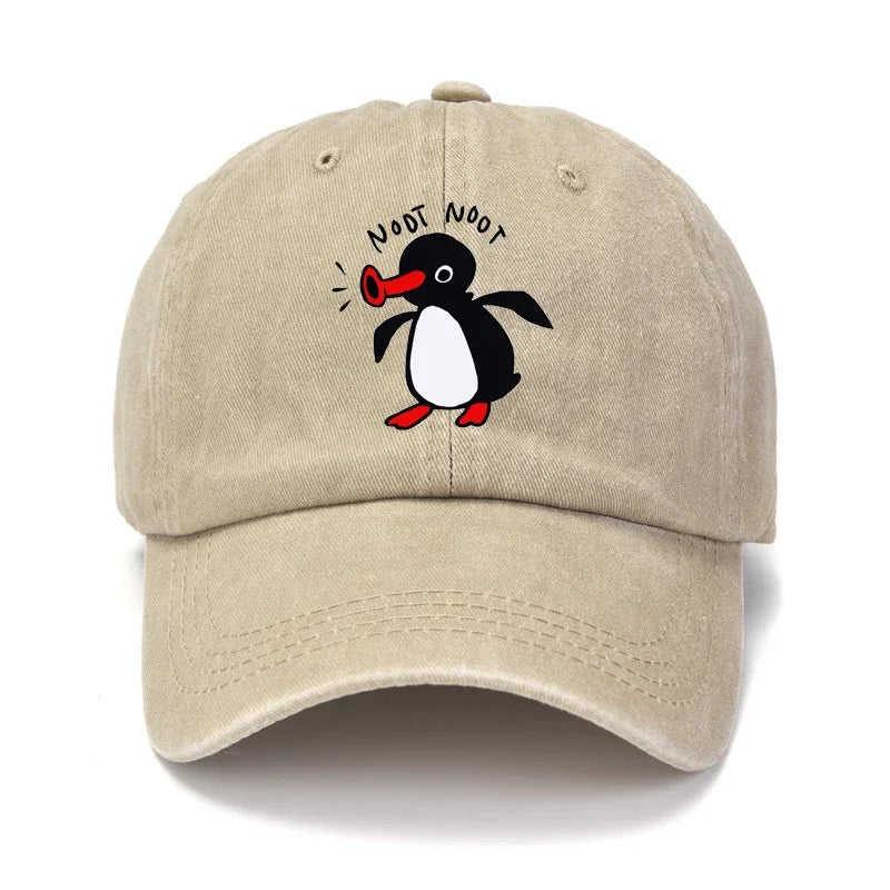 New Pingu Pinga Penguin TV Print Baseball Caps Unisex Washed Denim Noot Dad Cap Men Women 100% Cotton Visor Protection Snapback