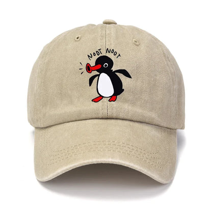 New Pingu Pinga Penguin TV Print Baseball Caps Unisex Washed Denim Noot Dad Cap Men Women 100% Cotton Visor Protection Snapback
