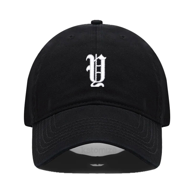 Old English Letter A-Z Embroider Baseball Cap Men Womne Soft Cotton Team Sport Visors Snapback Caps