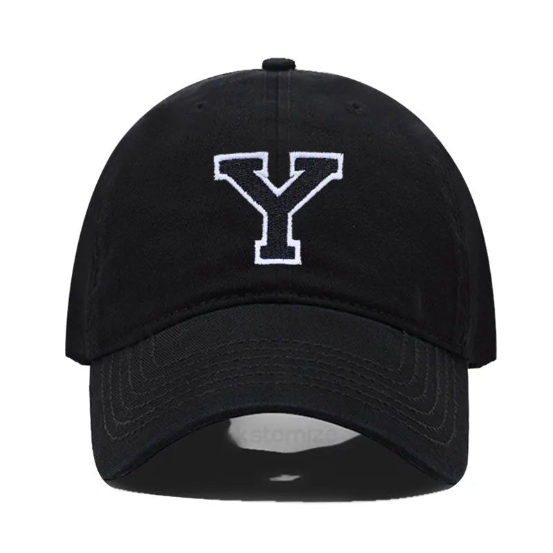 Initial Letter A-Z Embroider Baseball Cap Men Womne Soft Cotton Team Sport Visors Snapback Caps