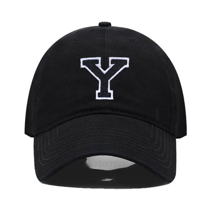 Initial Letter A-Z Embroider Baseball Cap Men Womne Soft Cotton Team Sport Visors Snapback Caps