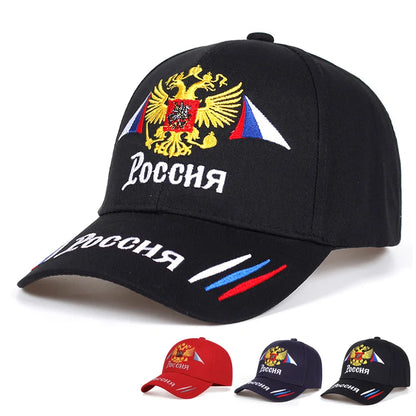 Russian Baseball Cap Cotton Snapback Caps Gold Double-Headed Eagle Embroidery Adjustable Hip Hop Hat