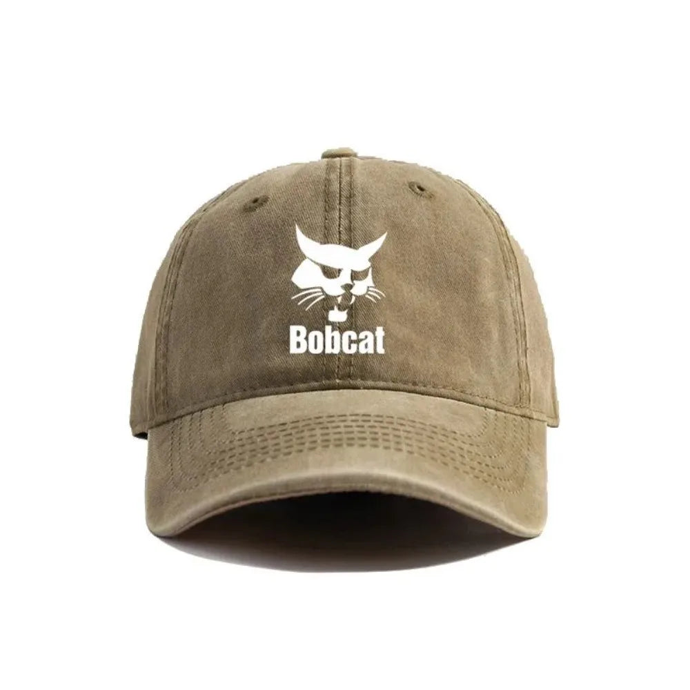 Bobcat Baseball Caps Distressed Hats Cap Men Women Retro Outdoor Summer Adjustable Heavy Equipment