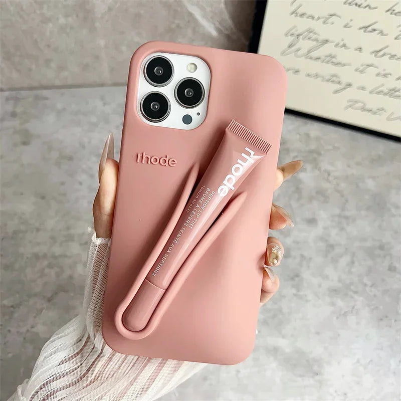 Rhode Lemontini Lip Case for iPhone – Silicone Phone Case with Lip Glaze Holder