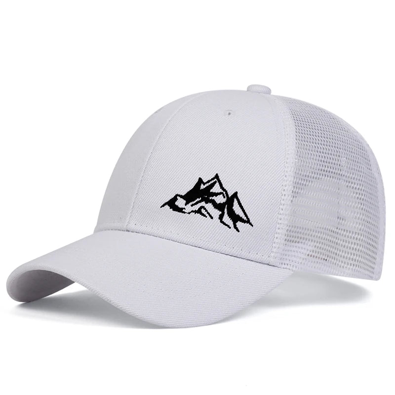 Unisex Mountain Range Embroidery Baseball Net Caps Spring Summer Outdoor Adjustable Casual Hats