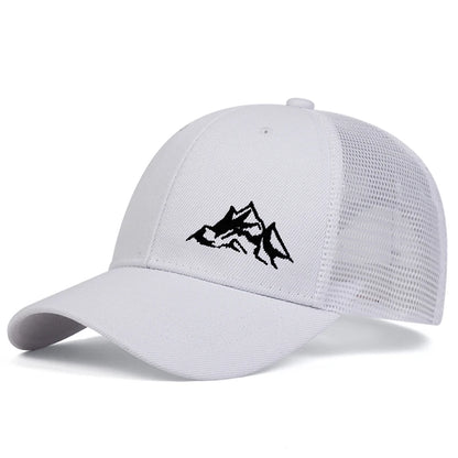 Unisex Mountain Range Embroidery Baseball Net Caps Spring Summer Outdoor Adjustable Casual Hats