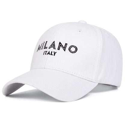 Unisex Milano Letter Embroidery Baseball Caps Spring Autumn Outdoor Adjustable Casual Hats Sunscreen