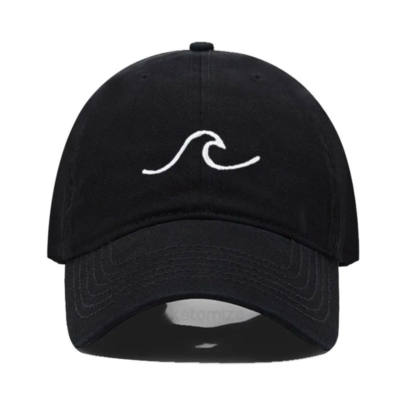 Men S Baseball Cap Women Washed Cotton Waves Embroidery Dad Hat Sport Golf Caps Man Sun Hats
